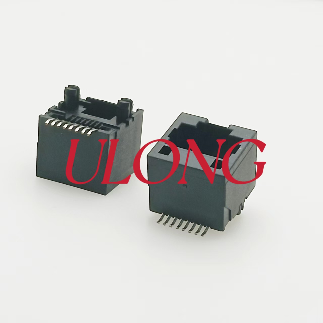 RJ45 立贴8P8C 全塑带塑胶脚