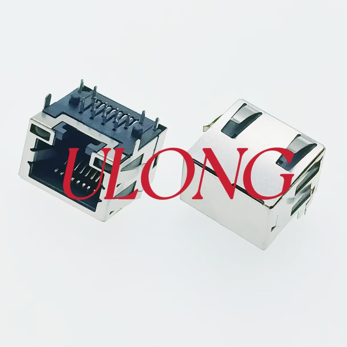 MINI RJ45 8P8C 带灯带弹屏蔽超薄口朝下