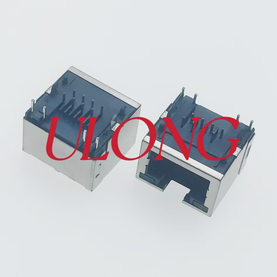 MINI RJ45 8P8C 带灯屏蔽超薄口朝上