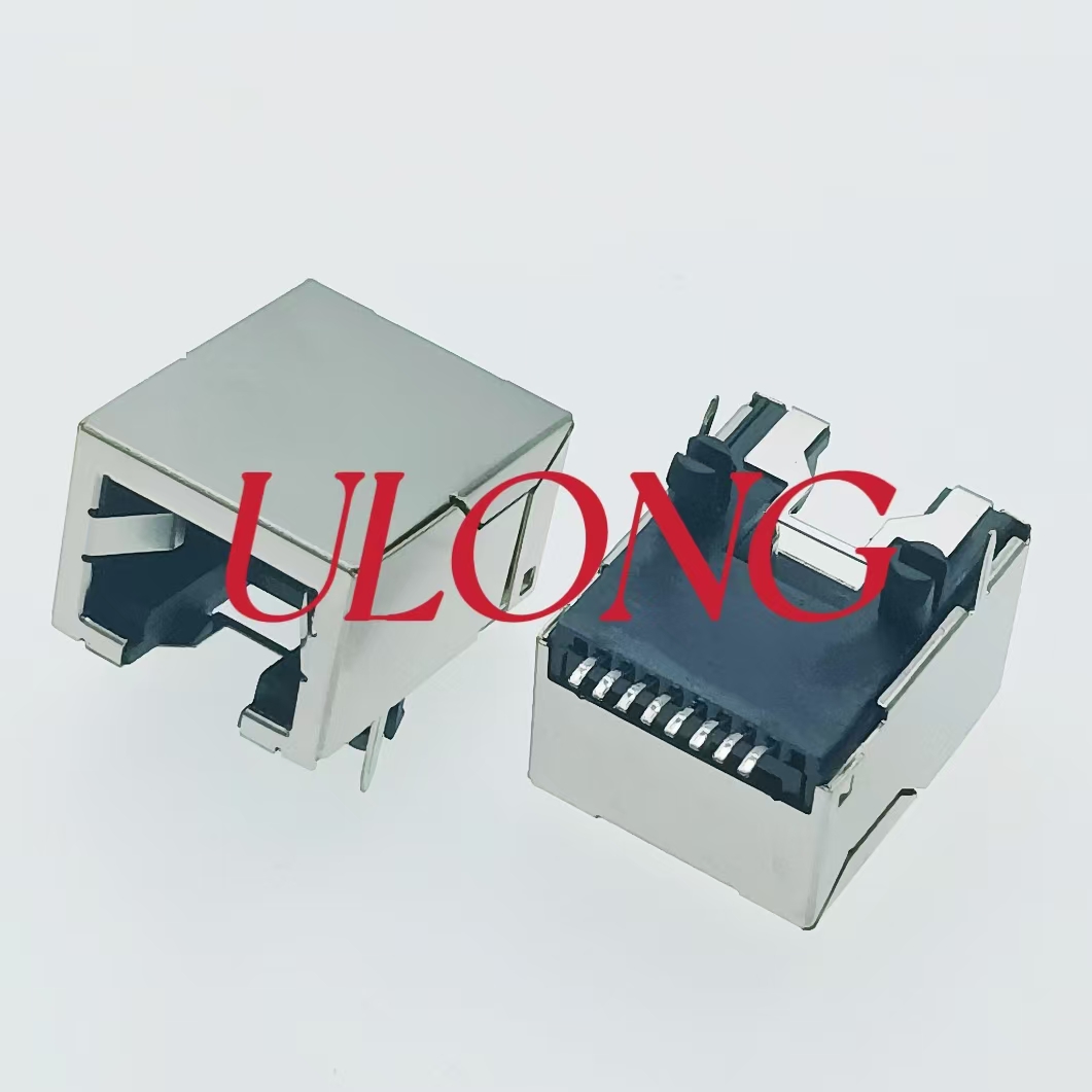 RJ45 10P8C SMT 卧贴屏蔽 11.75MM高