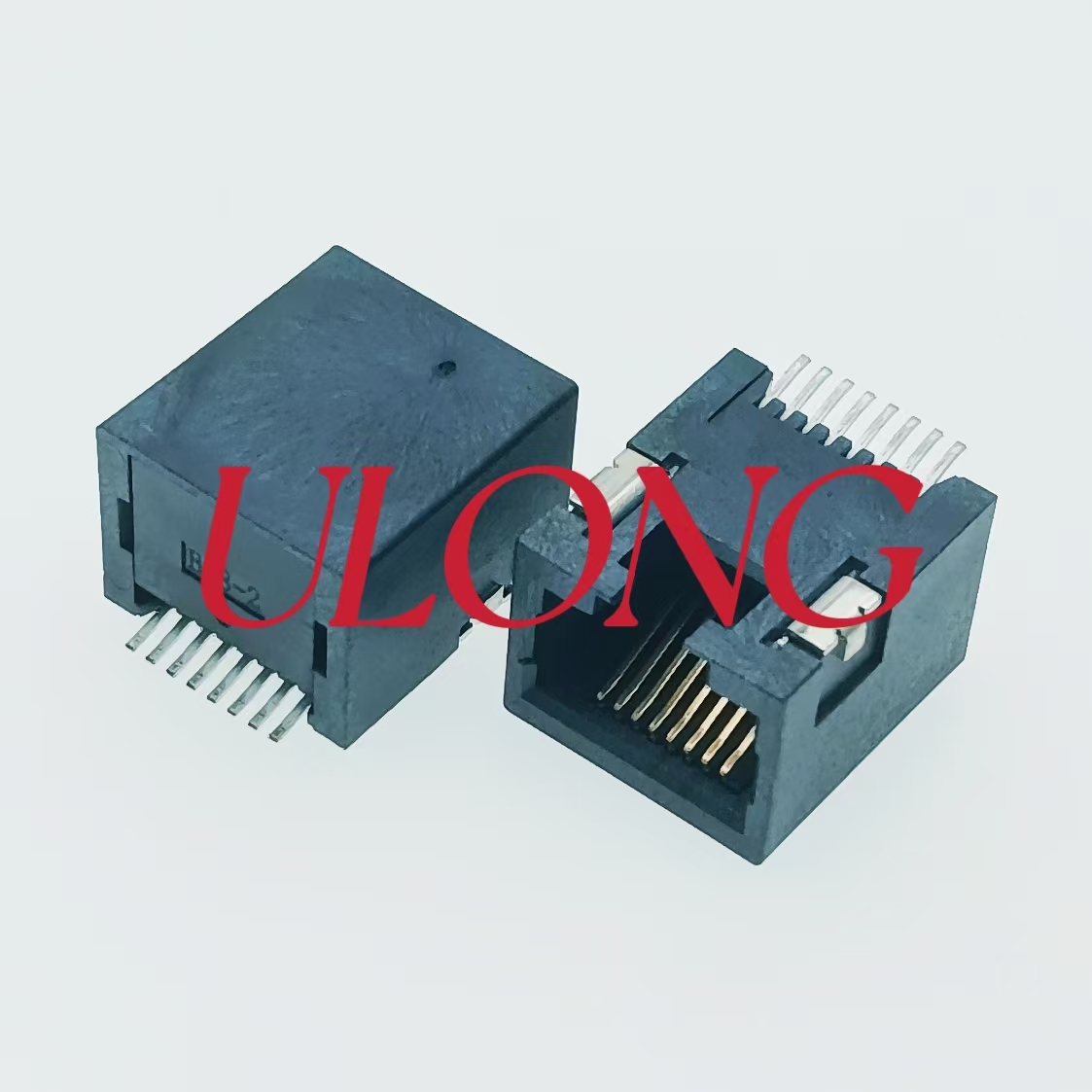 单口SMT RJ45 8P8C 贴片口朝下无灯全塑卷带
