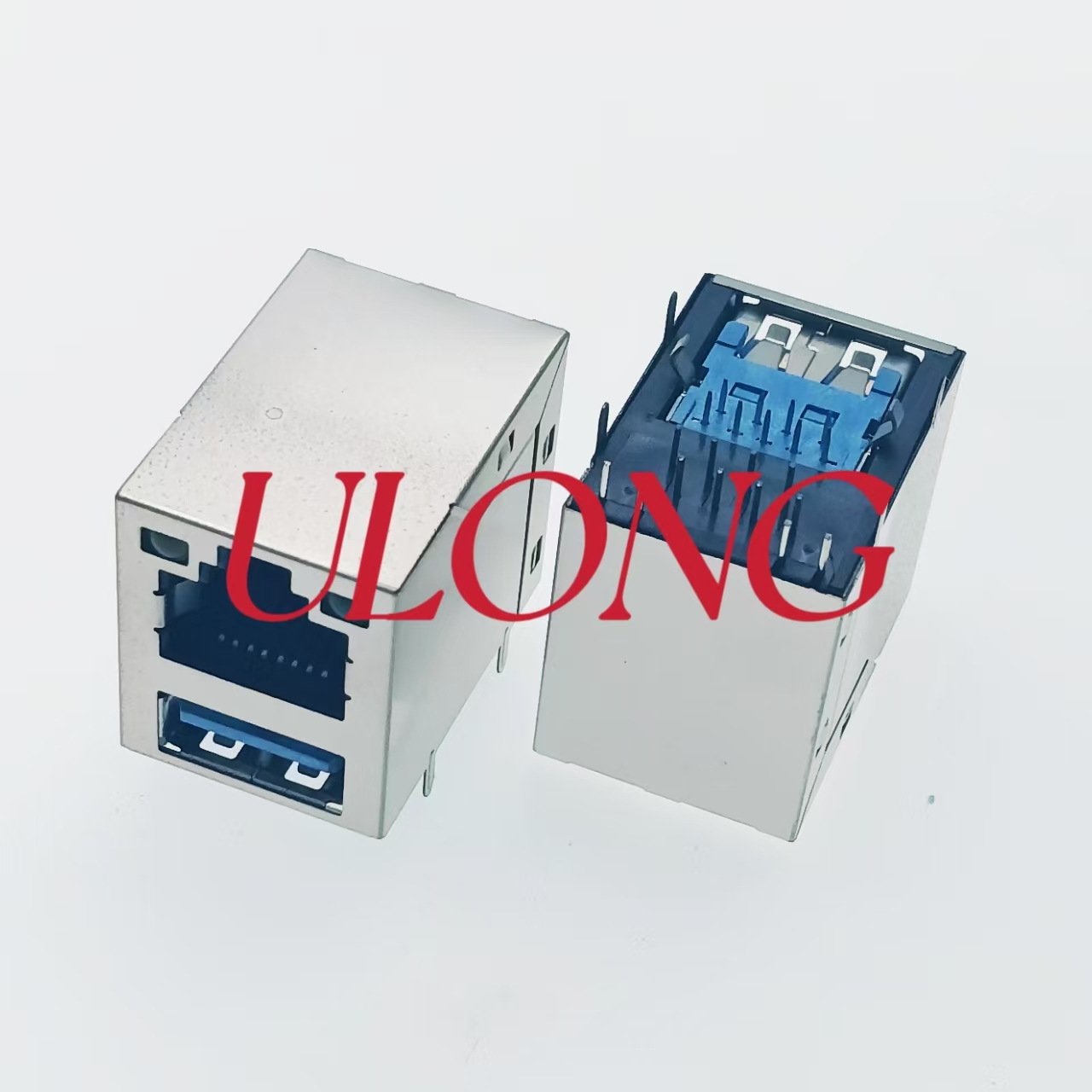 RJ45+USB3.0带灯做黄右绿铜壳