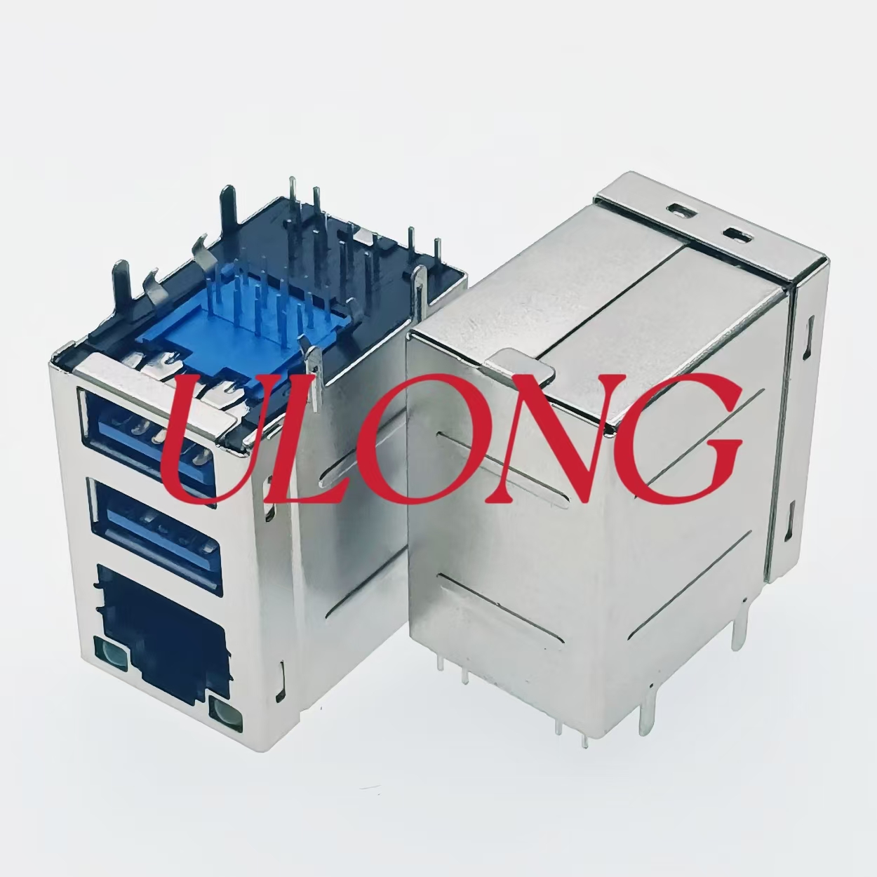 单口RJ45+2USB3.0带灯连接器全包