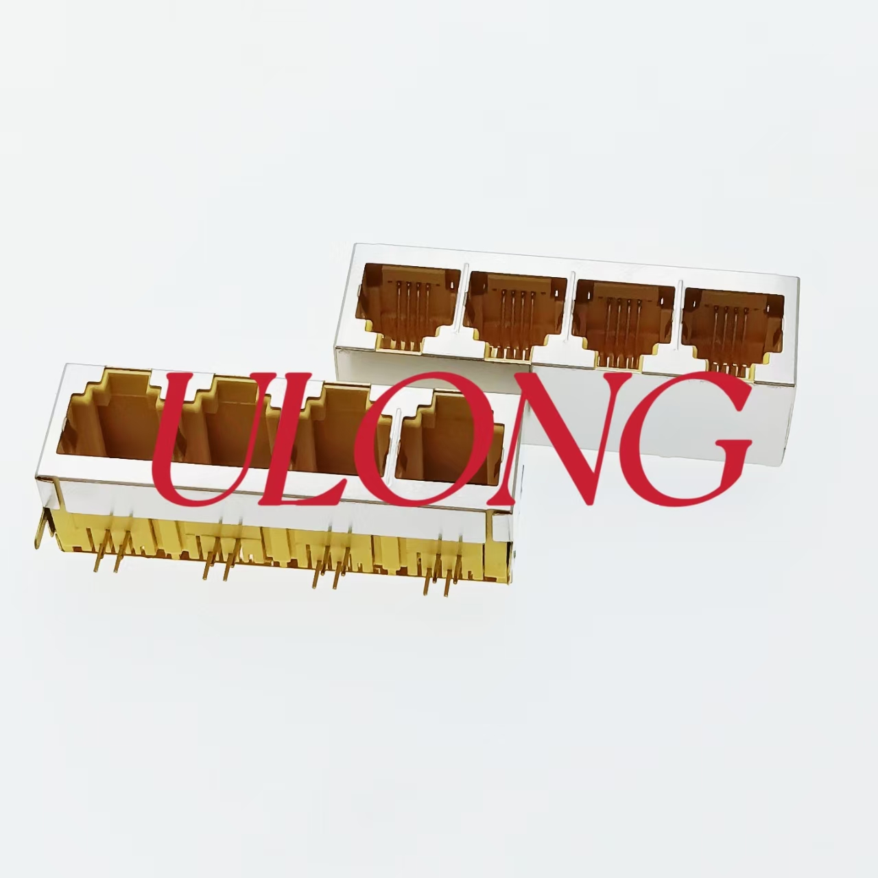 RJ11 1X4连体6p4c黄色屏蔽