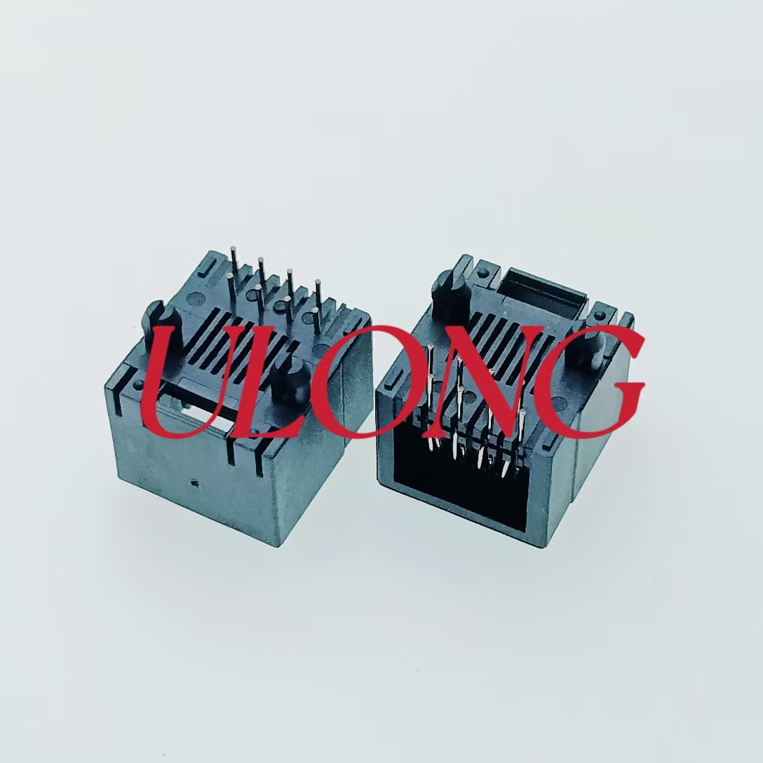 RJ45-8P8C全塑直插矮体12.8MM高8P8C