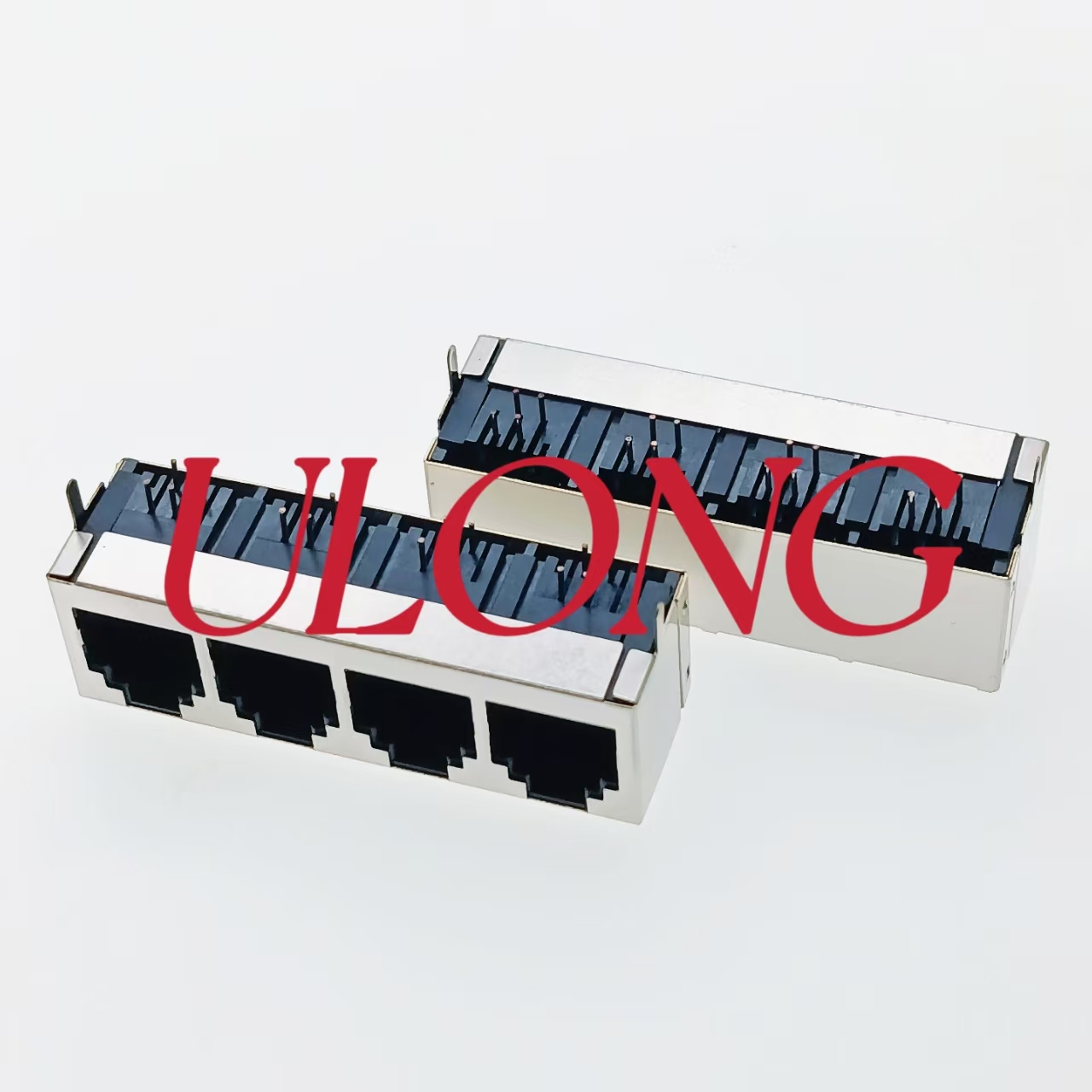 RJ11-1X4-6P4C黑色全包电话座子