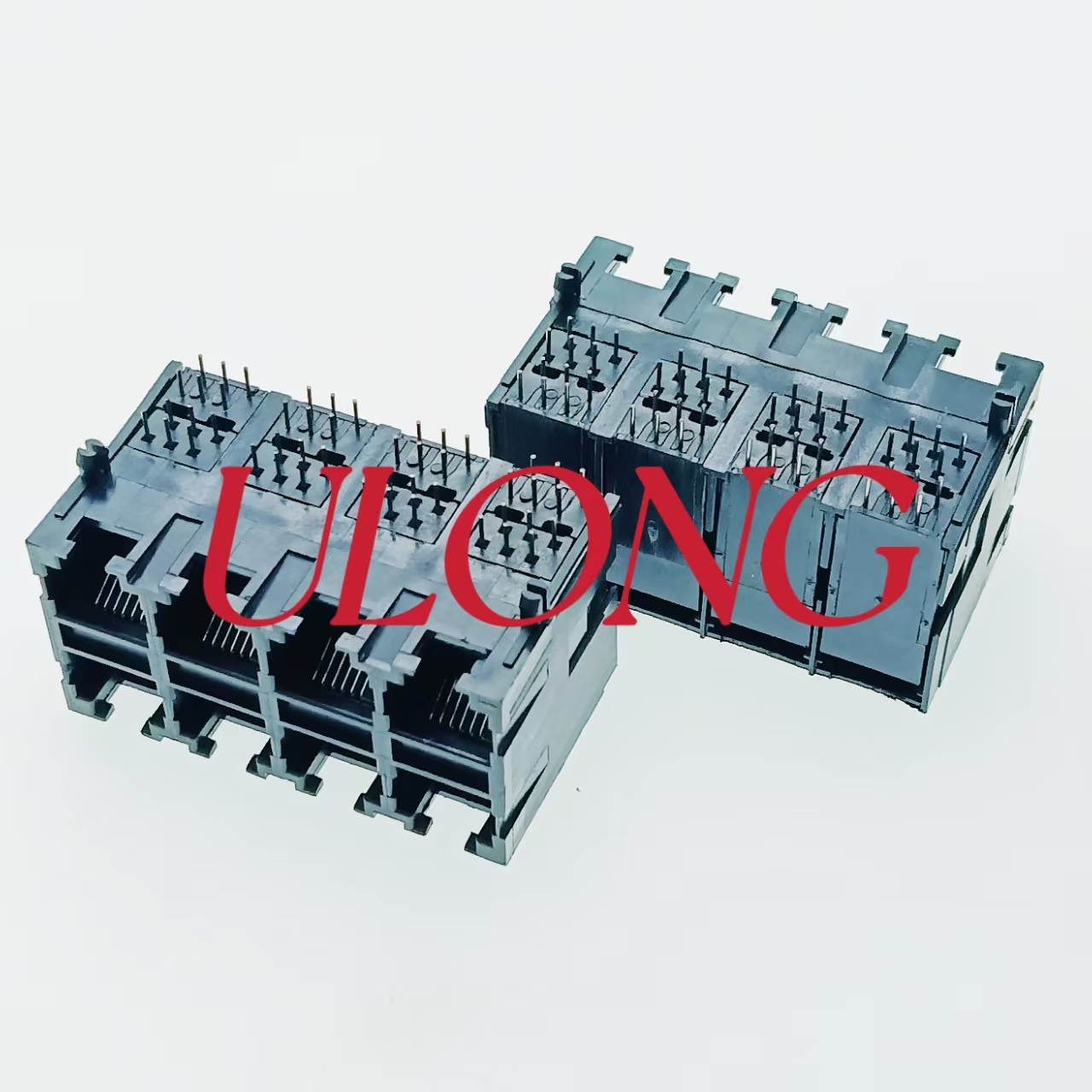 RJ12-2X4-6P6C黑色全塑电话座子