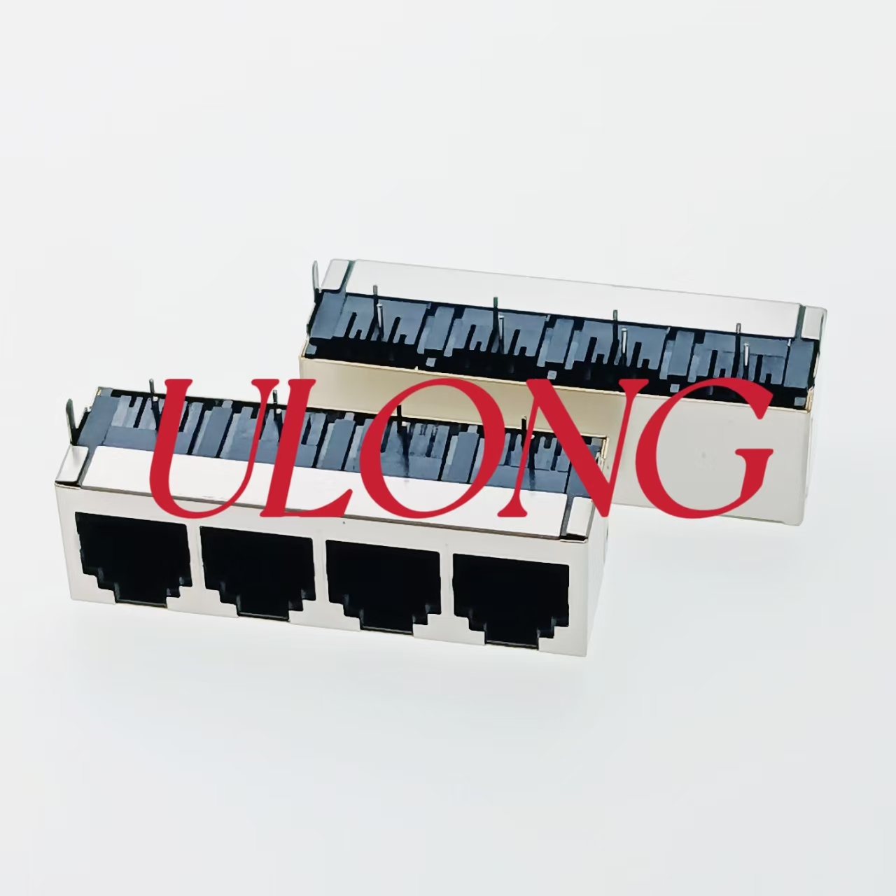 RJ11-1X4-6P2C黑色全包电话座子