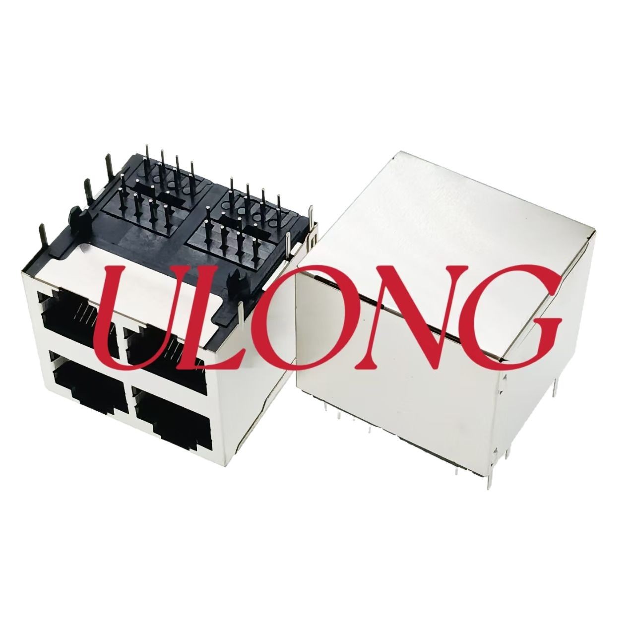RJ45插座-2X2-8P8C全包无弹屏蔽