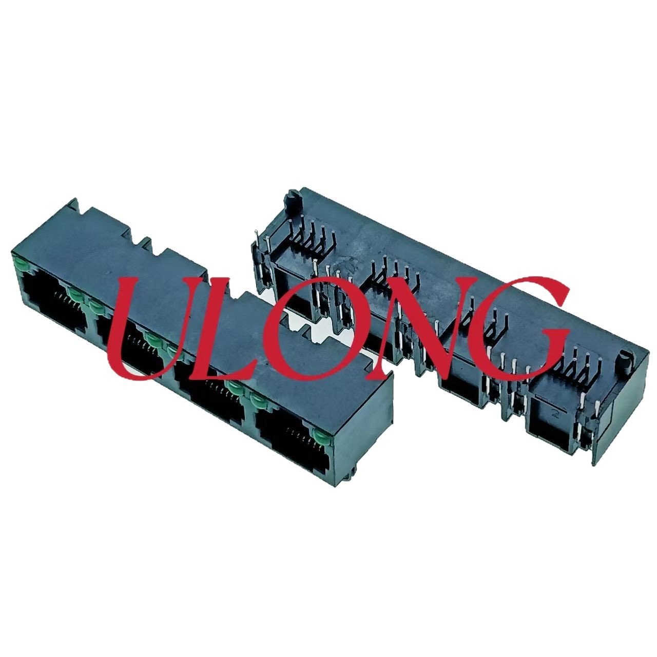 RJ45插座-1X4-8P8C带灯全塑