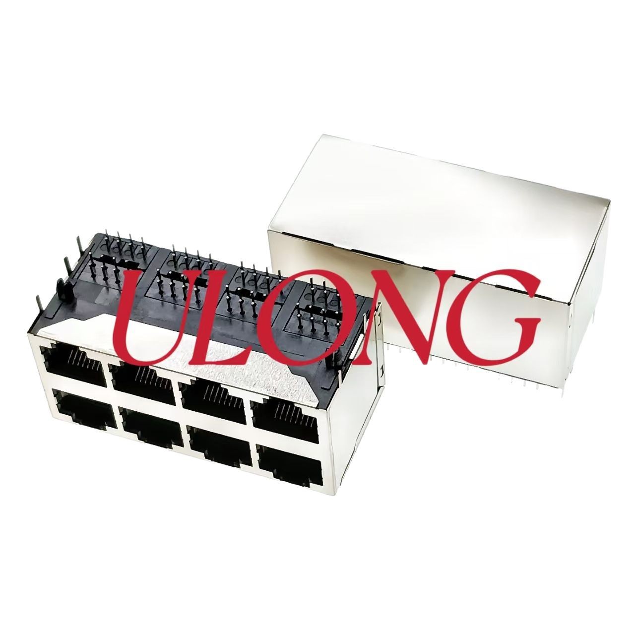 RJ45插座-2X4-8P8C全包无弹屏蔽