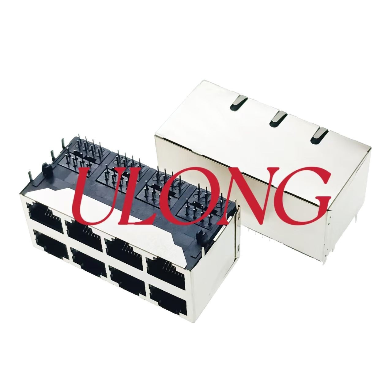 RJ45插座-2X4-8P8C全包无带弹屏蔽
