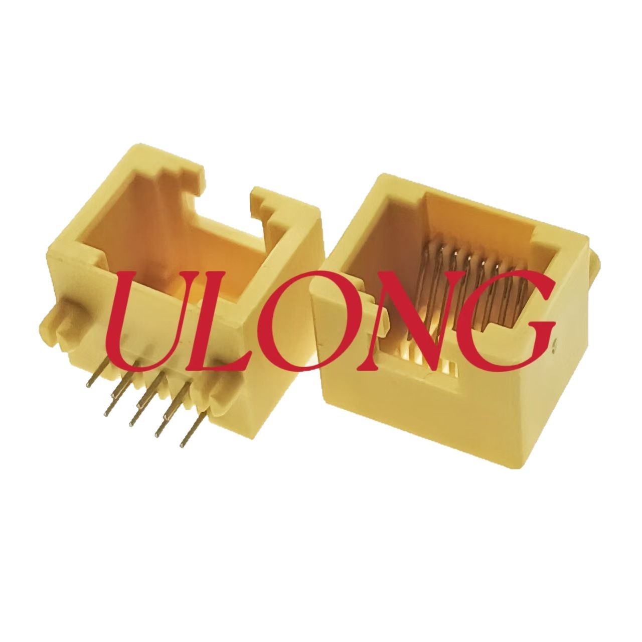 MINI RJ45连接器网口插座单口全塑黄色迷你超薄
