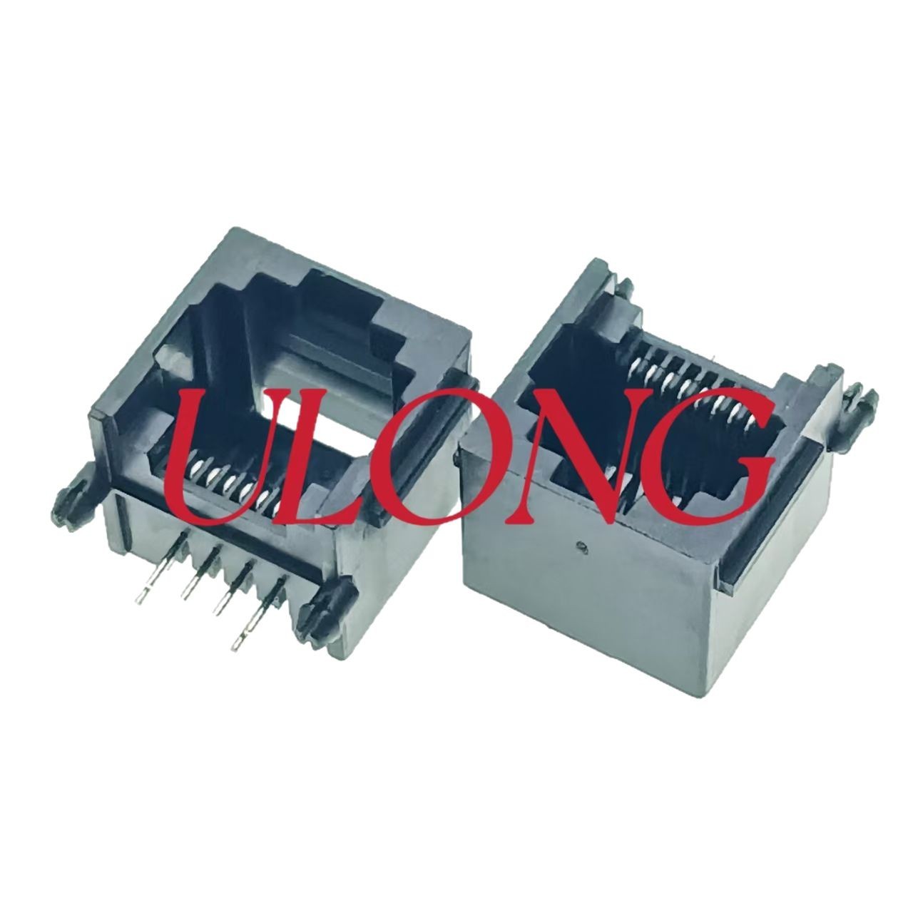 RJ45-8P8C反向黑色全塑口朝上有耳