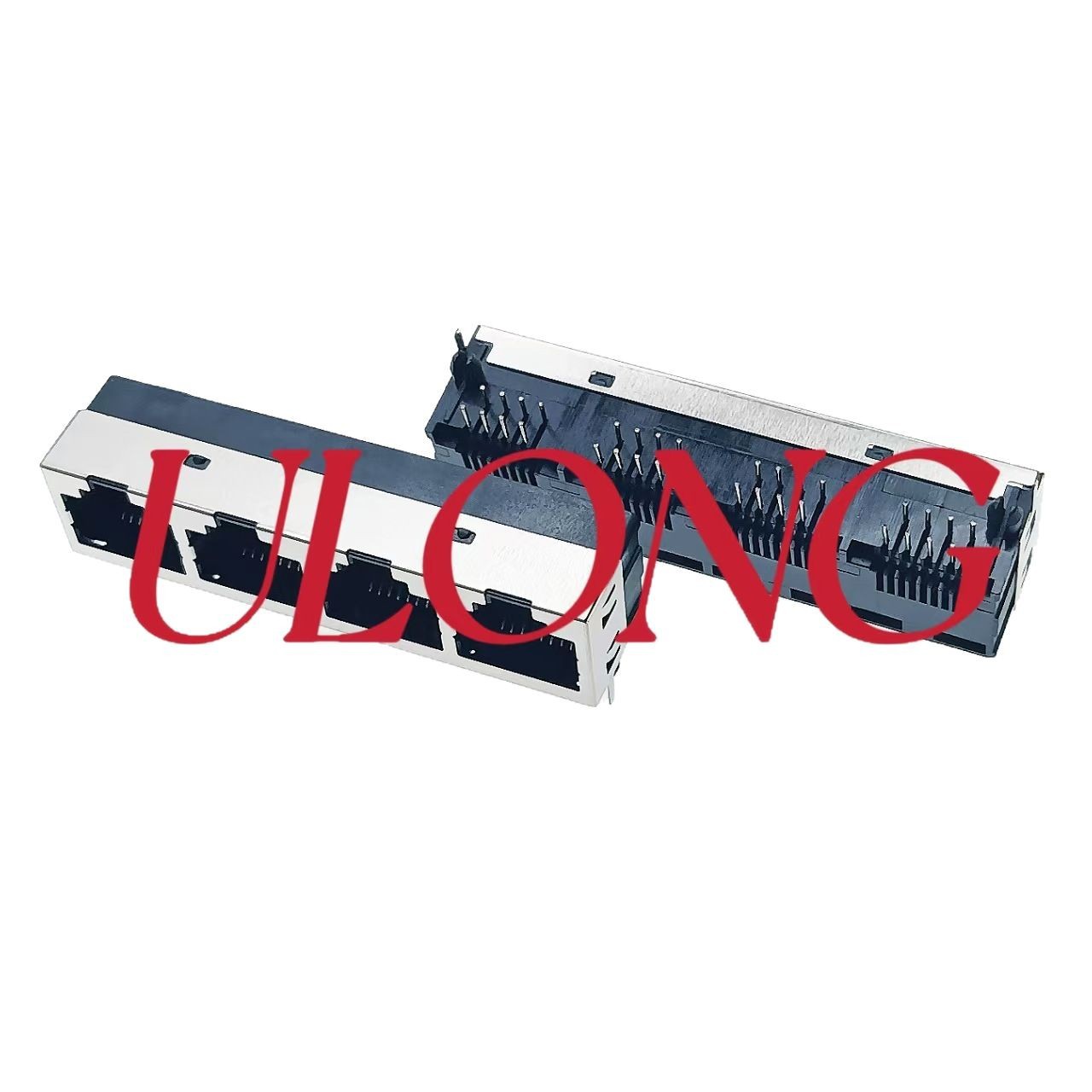 半包RJ45连接器1X4 8P8C口朝上