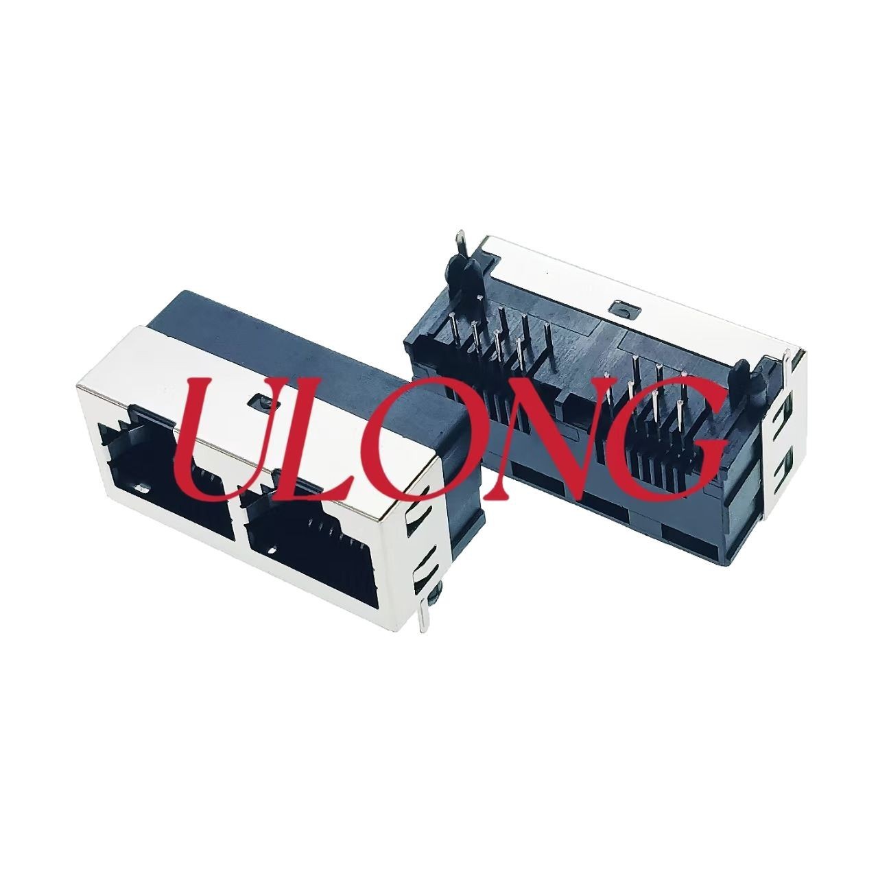 半包RJ45连接器1X2 8P8C口朝上