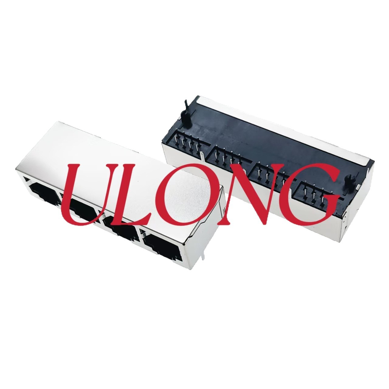 工厂直销RJ45连接器1X4-8P8C全包屏蔽无灯