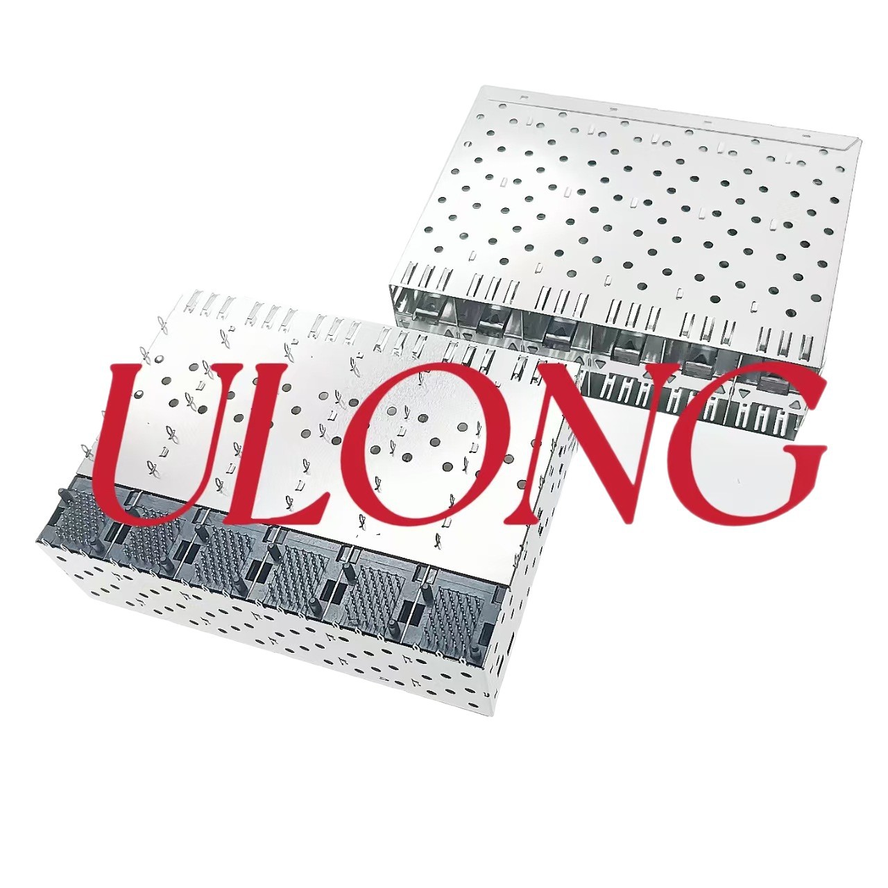 SFP光纤笼子连接器2X6带外侧导光柱5G