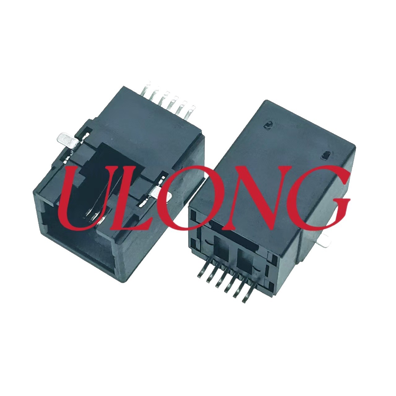 贴片SMT RJ12 6P6C 外贴脚全塑卷带包装镀金6U