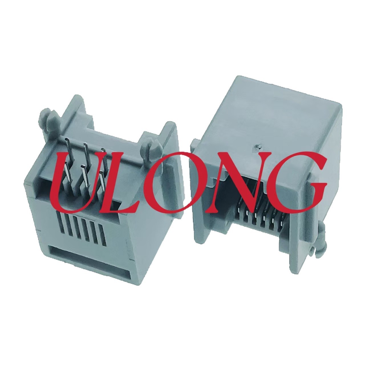 RJ12电话插座6P6C灰色全塑PBT环保