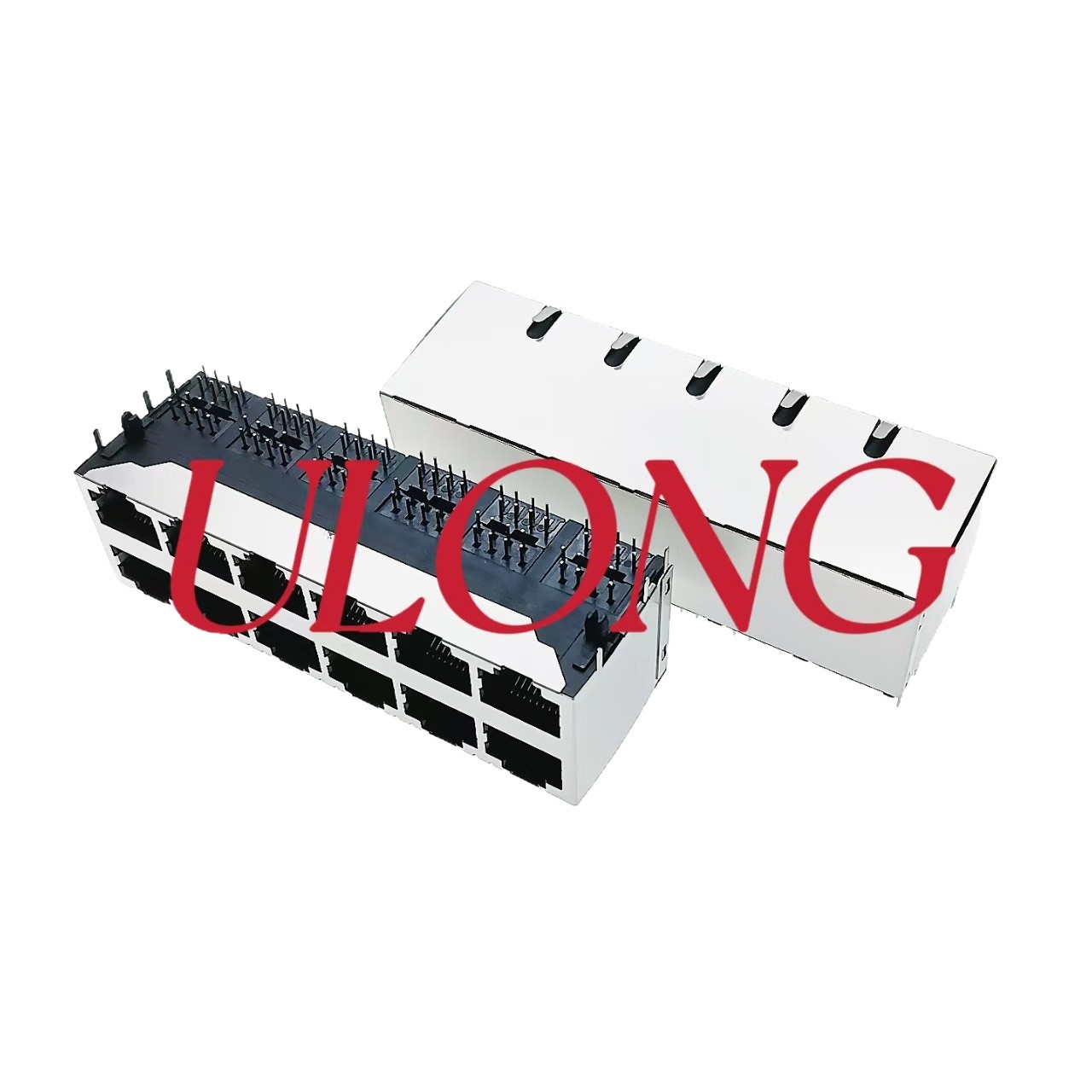 双层RJ45连接器2X6无灯反弹