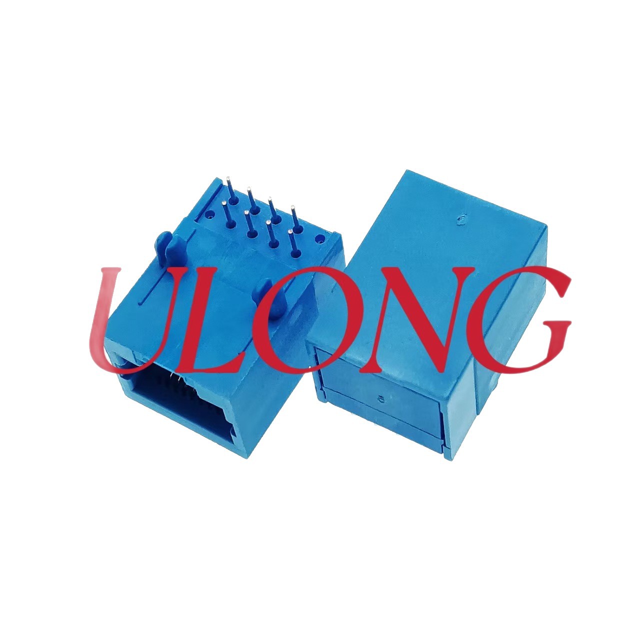 RJ45插座8P8C单口蓝色口朝下