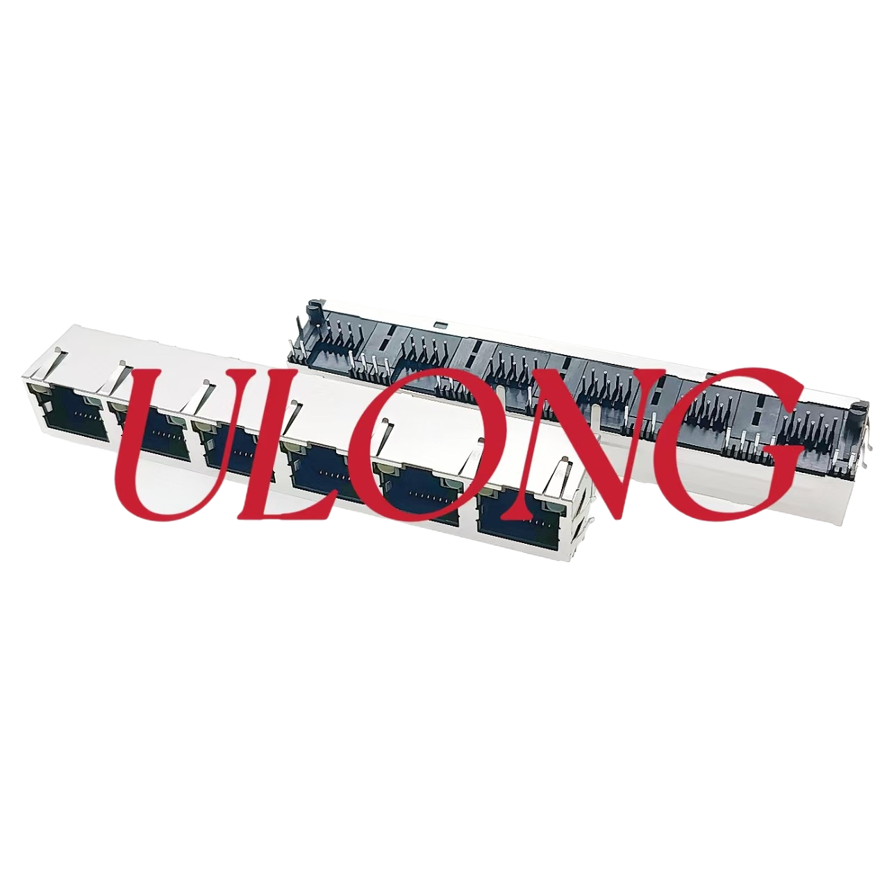 RJ45连接器56-1X6带灯带弹左黄右绿一体式