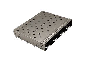 Single layer SFP+10G fiber cage crimping type 1 * 4 four port no light guide column rear - one foot