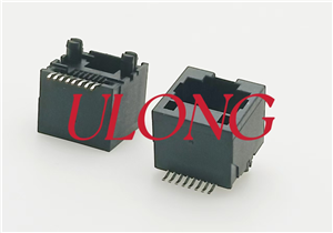 RJ45 立贴8P8C 全塑带塑胶脚