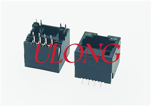 直插RJ45-8P8C 单口屏蔽带耳  超薄型