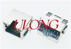 沉板DIP RJ45-8P8C 带灯无弹屏蔽 电视机网口座