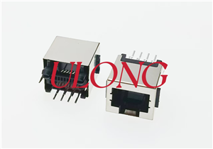 直插RJ45-8P8C 单口屏蔽带耳  超薄型