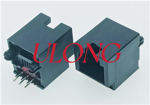 RJ12 6P6C 断层带台阶插件全塑DIP高15.7MM