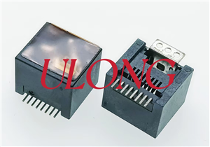 RJ45 8P8C立贴180度网络插座12.7MM卷带麦拉回流焊