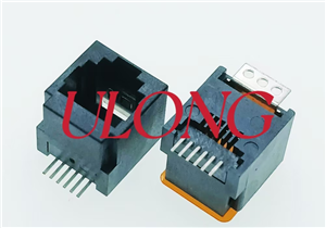 RJ12 6P6C立贴180度电话插座卷带麦拉回流焊
