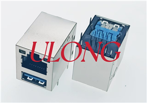 RJ45+USB3.0带灯做黄右绿铜壳