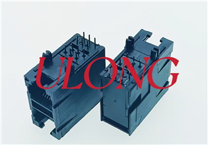 双层RJ12-2X1-6P6C电话连接器全塑