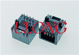 RJ45-8P8C全塑直插矮体12.8MM高8P8C