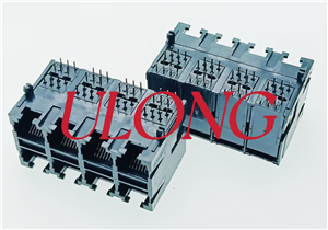 RJ12-2X4-6P6C黑色全塑电话座子