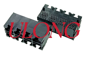 RJ45-2X4-8P8C黑色全塑电话座子