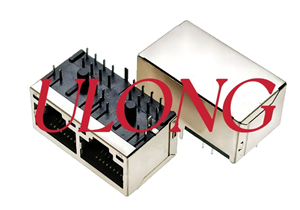 RJ45连接器替代FRE PULSE 1X2带灯左绿右绿橙不带卡扣网卡用