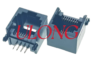 RJ45-8P8C反向黑色全塑口朝上