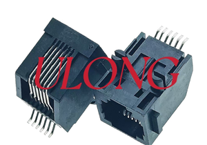 RJ11连接器5722-6P6C扁针斜体18.3MM  带耳