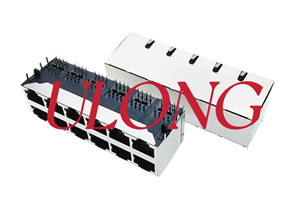 双层RJ45连接器2X6无灯反弹