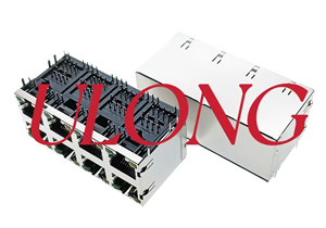 叠层RJ45-2X4带灯左黄右绿正弹大尺寸